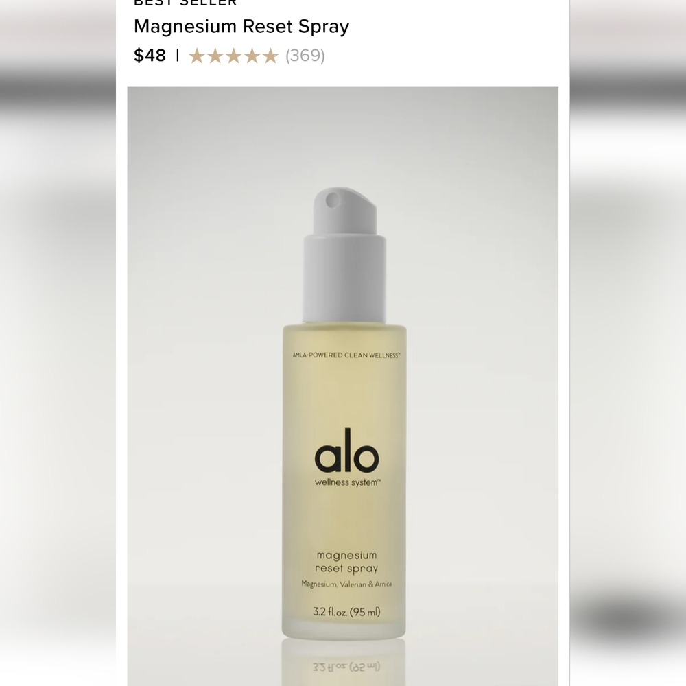 ALO Yoga Glow System Magnesium Reset Spray - White